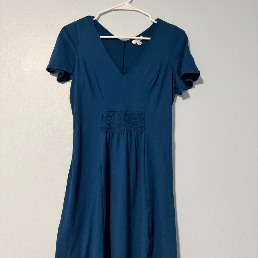 Love Fire Blue Flutter Sleeve A-Line Dress